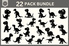Dinosaur SVG Clipart Bundle, Dino Vector, Baby Dinosaur SVG Product Image 1