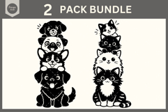 Stacked Dogs and Cats SVG, Stacked Cat Svg, Stacked Dogs Svg Product Image 1