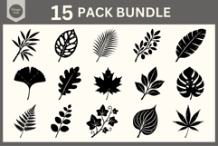 15 Botanical Leaves SVG Bundle, Tropical Product Image 1