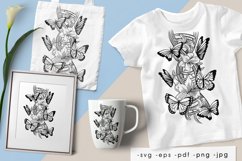 Boho illustration / DNA with Lilies And Butterflies Product Image 1