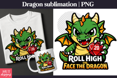 Cute Dragon D20 DnD Fantasy Sublimation Dragon Sublimation Product Image 1
