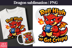 Red Dragon DnD Gamer Sublimation DnD quotes Dragon dice Product Image 1