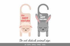 Cute Animal Door Tag - Do Not Disturb SVG File Product Image 1