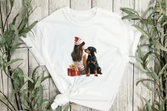 Christmas Dog And Little Girl Clipart Product Image 2