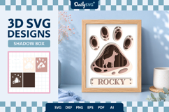 Dog Shadow Box Paw Doberman 3D SVG Product Image 2