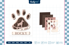 Dog Shadow Box Paw Doberman 3D SVG Product Image 3