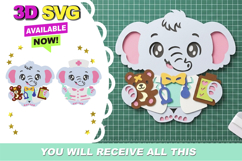 Doctor and Nurse Elephant 3D SVG Product Image 1