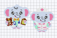 Doctor and Nurse Elephant 3D SVG Product Image 2
