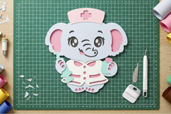Doctor and Nurse Elephant 3D SVG Product Image 4