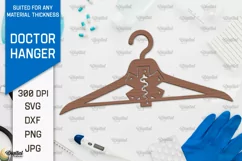 Doctor Hanger Laser Cut. Doctor Clothes Hanger SVG Design Product Image 1