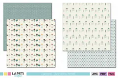 Medical scrapbook paper featuring doctors, nurses, stethoscopes, heart graphics and first aid elements
