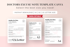 Printable Doctor Excuse Note Canva Editable Template Product Image 2