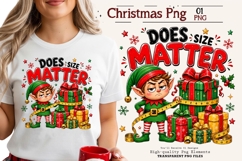 Does Size Matter Elf Funny Christmas PNG Sublimation Art Product Image 1