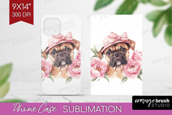 Dog Flowers Phone Case PNG Cute Farm Case PNG Sublimation Product Image 1