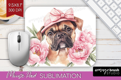 Dog Flowers Mouse Pad Sublimation Cute Farm Mousepad PNG Product Image 1