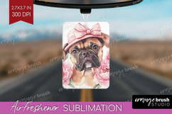Dog Flowers Air Freshener PNG Cute Farm PNG Sublimation Product Image 1