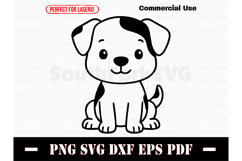 Cute Baby Spotted Dog Doodle Design SVG PNG DXF EPS PDF Product Image 1