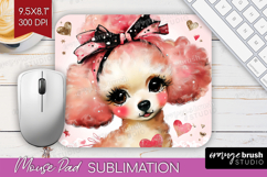 Dog Valentine Mouse Pad Sublimation Cute Valentines Day PNG Product Image 1