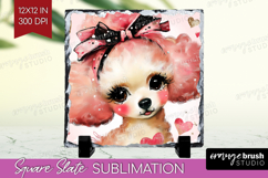 Dog Valentine Slate PNG Cute Valentines Day Square Slate Product Image 1