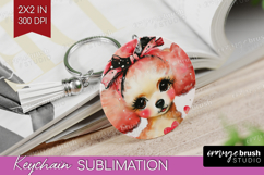 Dog Valentine Keychain PNG Cute Valentines Day Keychain Product Image 1