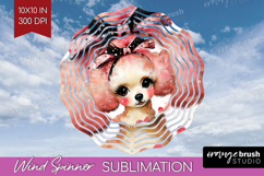 Dog Valentine Wind Spinner Sublimation PNG Cute Valentines Product Image 1