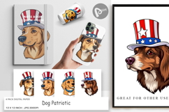 Digital Paper Dog Patriotic Product Image 1