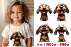 Funny dog clipart, puppy Dachshund clipart, dog sublimation Product Image 1