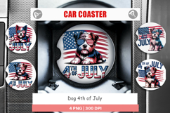 Car Coaster 4th of July Dog Product Image 1