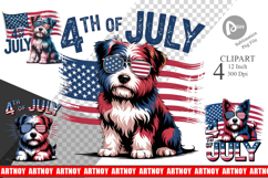 4th of July Dog Clipart Product Image 1