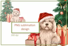 Cute dog Christmas PNG Sublimation design Product Image 1