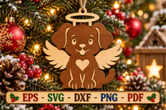 Dog Memorial Laser Cut Wood File, Christmas Ornament SVG Product Image 1
