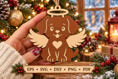 Dog Memorial Laser Cut Wood File, Christmas Ornament SVG Product Image 2
