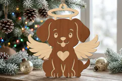 Dog Memorial Laser Cut Wood File, Christmas Ornament SVG Product Image 3