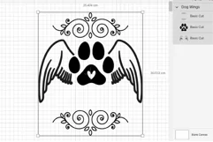 Dog Angel Wings Memorial Ornament SVG Christmas Dog Paw 