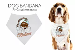 Pet Black Santa Dog Bandana Merry Christmas sublimation Product Image 1
