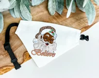 Pet Black Santa Dog Bandana Merry Christmas sublimation Product Image 3