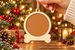 Dog Bone Christmas Ornament SVG, Laser Cut Glowforge File Product Image 1