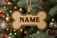 Dog Bone Ornament SVG File, Christmas Laser Cut Product Image 2