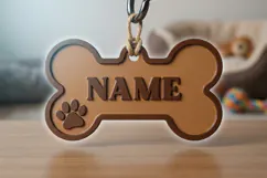 Dog Bone Ornament SVG File, Christmas Monogram Laser Cut Product Image 2