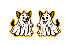 Cute Boo Dog Costume Halloween Earrings Lasercut Design Product Image 2
