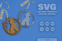 Dog Breeds Paw Keychain SVG Product Image 1