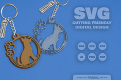 Dog Breeds Paw Keychain SVG Product Image 1