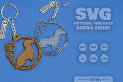 Dog Breeds Paw Keychain SVG Product Image 1