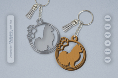 Dog Breeds Paw Keychain SVG Product Image 1