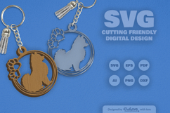 Dog Breeds Paw Keychain SVG Product Image 2