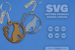 Dog Breeds Paw Keychain SVG Product Image 1