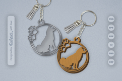 Dog Breeds Paw Keychain SVG Product Image 1