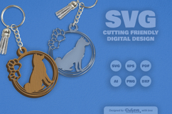 Dog Breeds Paw Keychain SVG Product Image 2