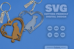 Dog Breeds Heart Paw Keychain SVG Product Image 1