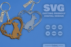 Dog Breeds Heart Paw Keychain SVG Product Image 1